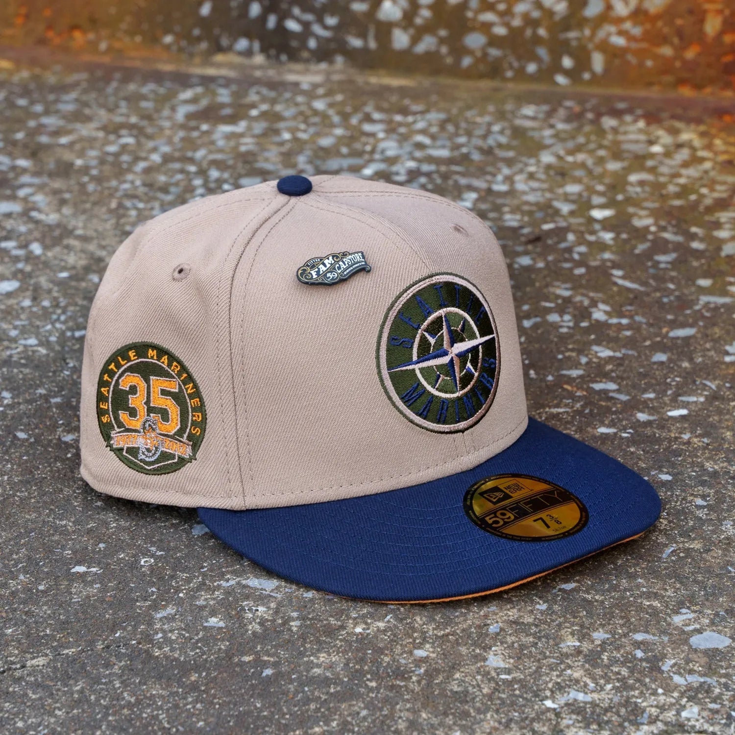 Hat Club store 7 5/8 Seattle Mariners “Stone Island” Fitted