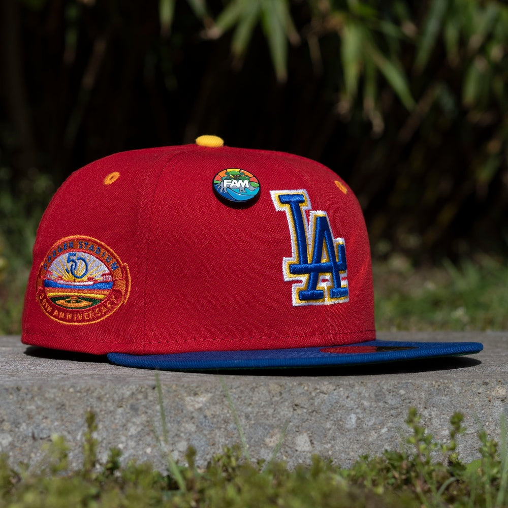 EXCLUSIVE NEW ERA 59FIFTY MLB LOS ANGELES DODGERS 50TH ANNIVERSARY TWO TONE  / KELLY GREEN UV FITTED CAP