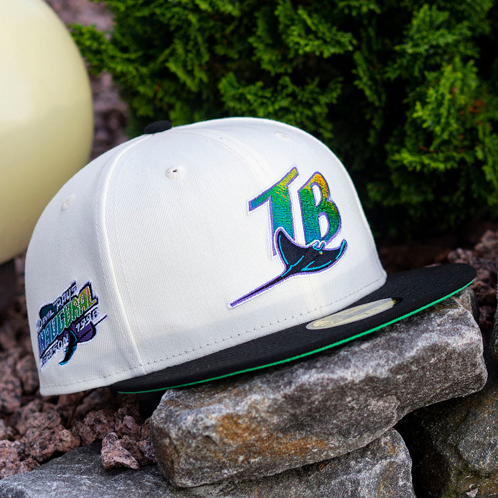 New Era Tampa Bay Rays 25th Anniversary Purple Green Two Tone Edition  59Fifty Fitted Hat, EXCLUSIVE HATS, CAPS