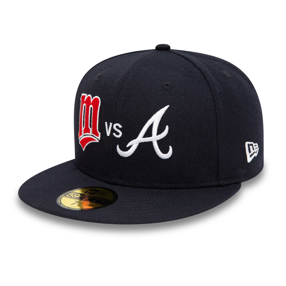 NEW ERA 59FIFTY MLB MINNESOTA TWINS VS ATLANTA BRAVES WORLD SERIES 1991 NAVY / KELLY GREEN UV FITTED CAP