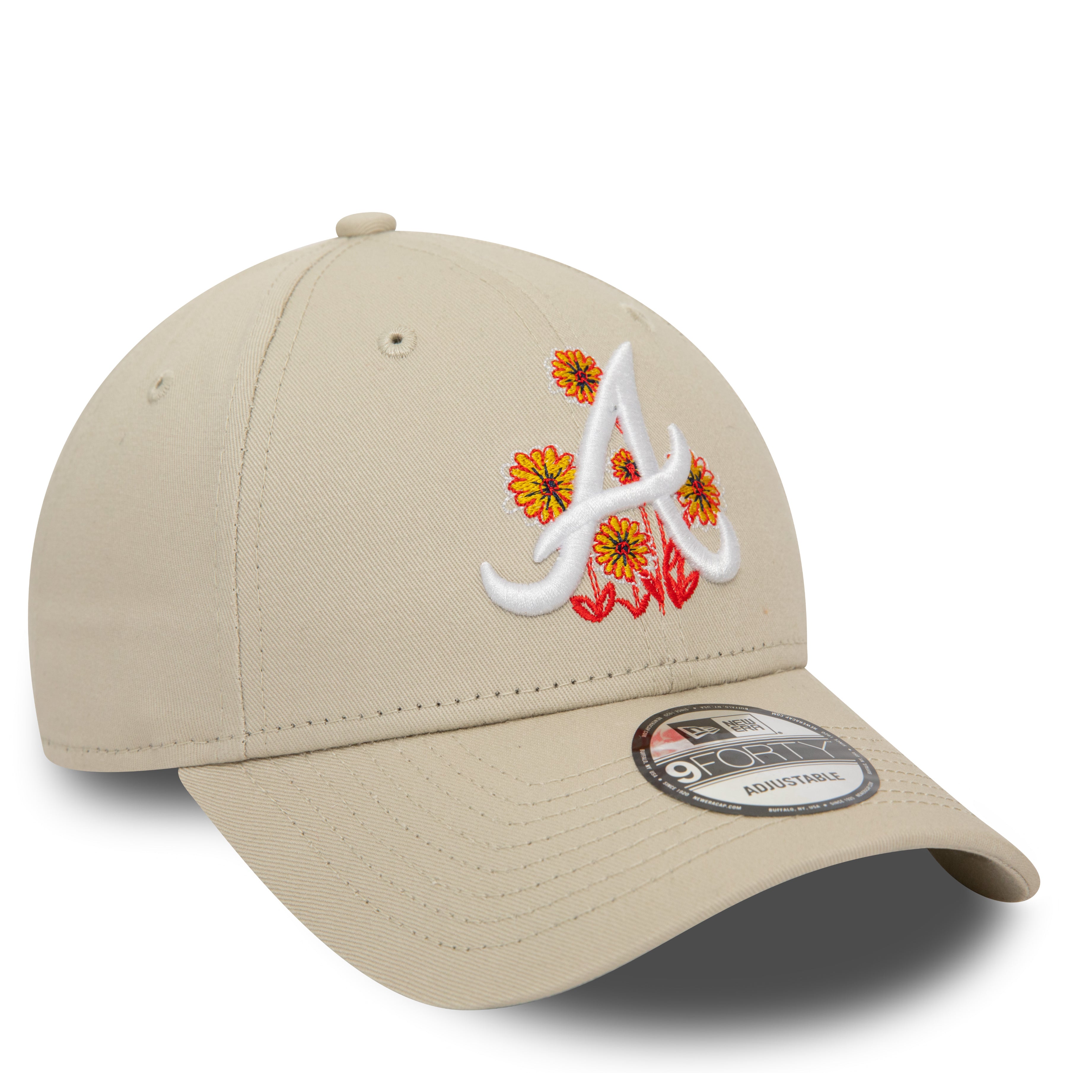 NEW ERA 9FORTY MLB ATLANTA BRAVES FLOWER ICON CREAM CAP