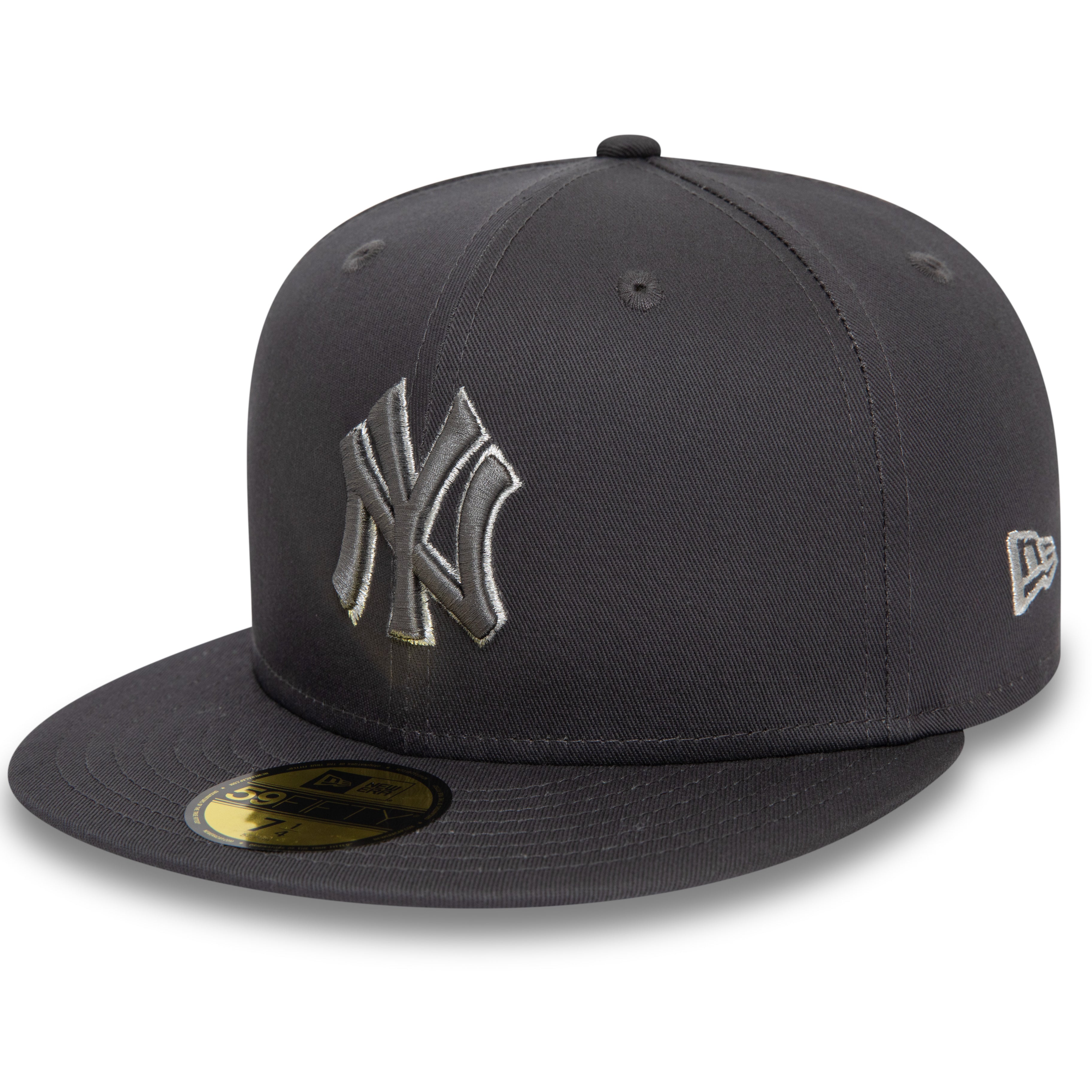 NEW ERA 59FIFTY MLB NEW YORK YANKEES METALLIC OUTLINE DARK GREY FITTED CAP