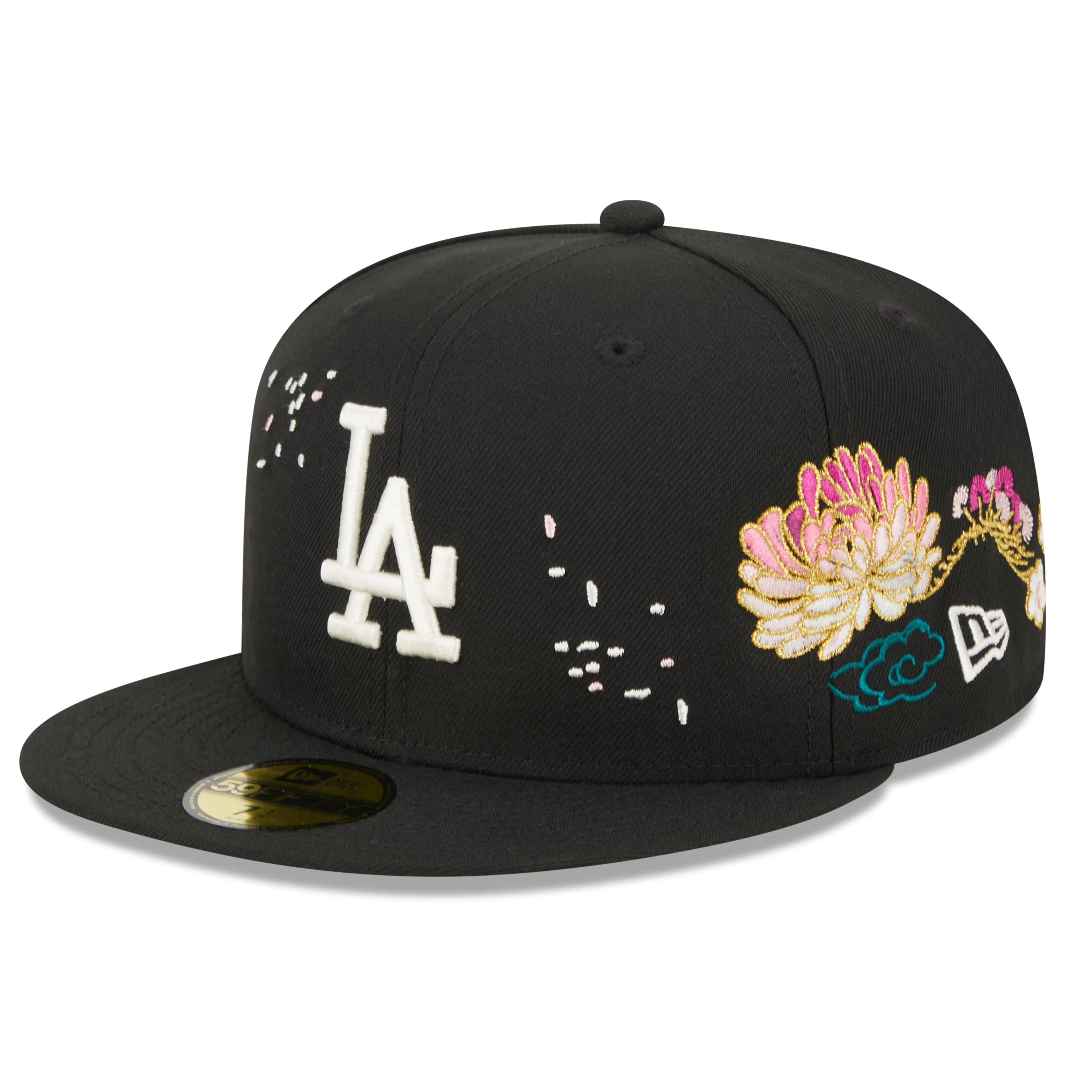 NEW ERA 59FIFTY MLB LOS ANGELES DODGERS CHERRY BLOSSOM BLACK / GREY UV FITTED CAP