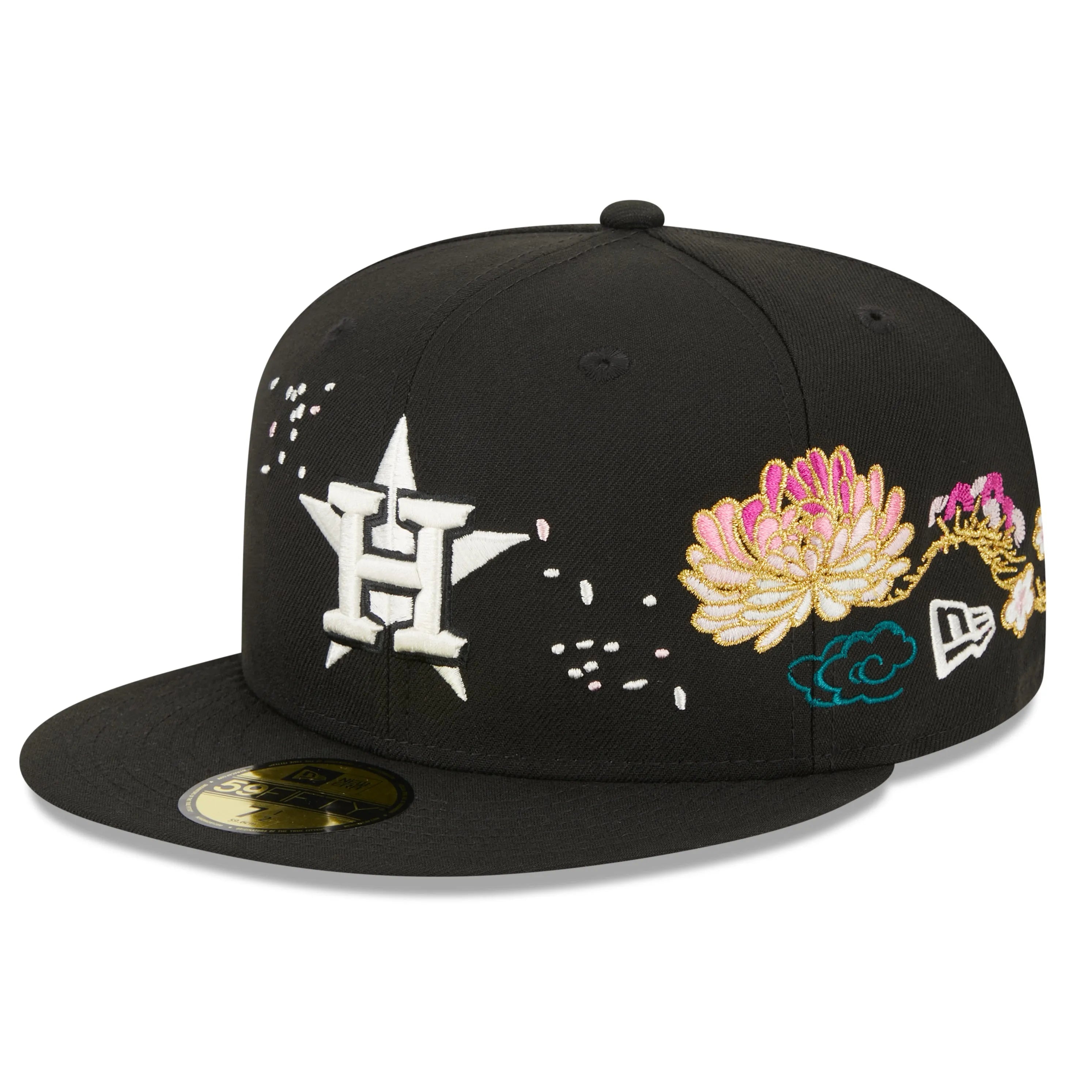 NEW ERA 59FIFTY MLB HOUSTON ASTROS CHERRY BLOSSOM BLACK / GREY UV FITTED CAP