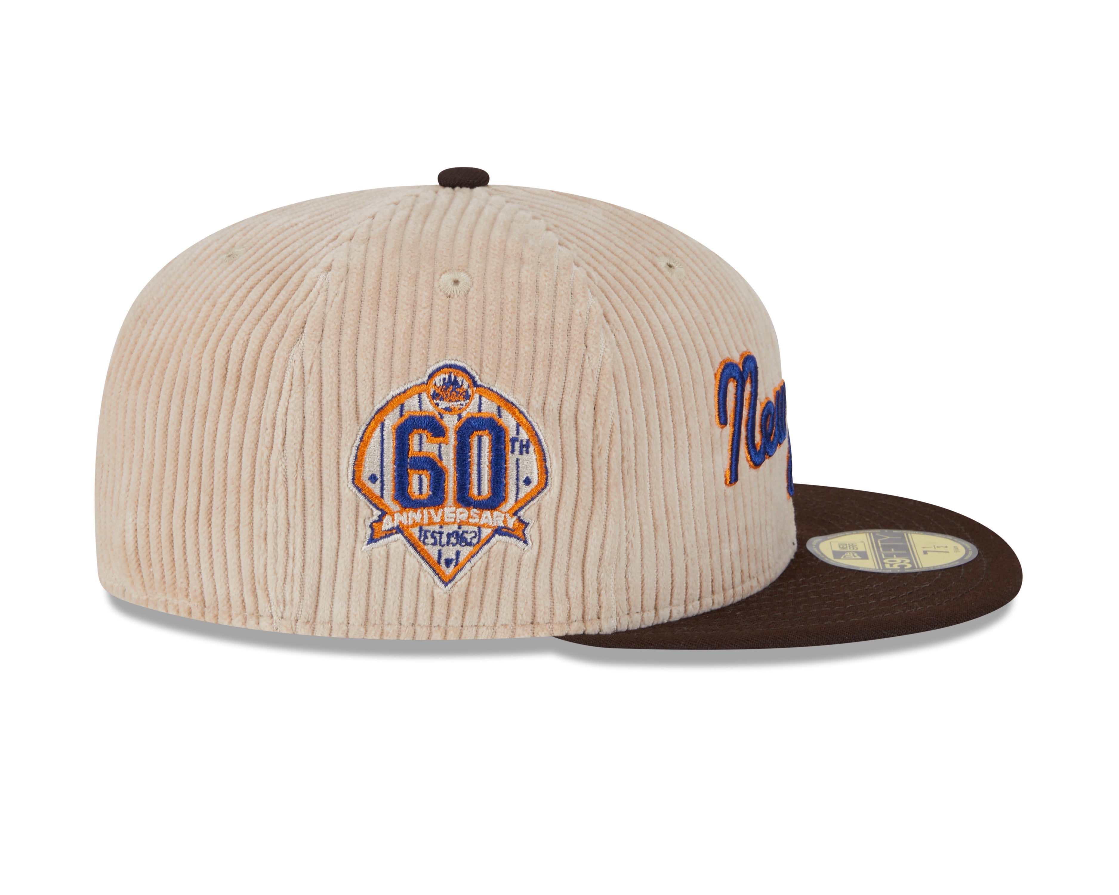 NEW ERA 59FIFTY MLB NEW YORK METS FALL CORD 60TH ANNIVERSARY TWO TONE / DARK GREEN UV FITTED CAP