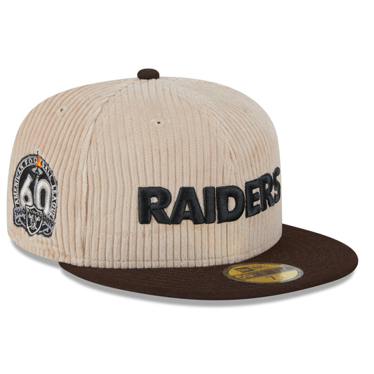 Las Vegas Raiders American Football League 60th Anniversary New Era 59FIFTY Fitted Hat (Black Green Under BRIM) 7 1/2