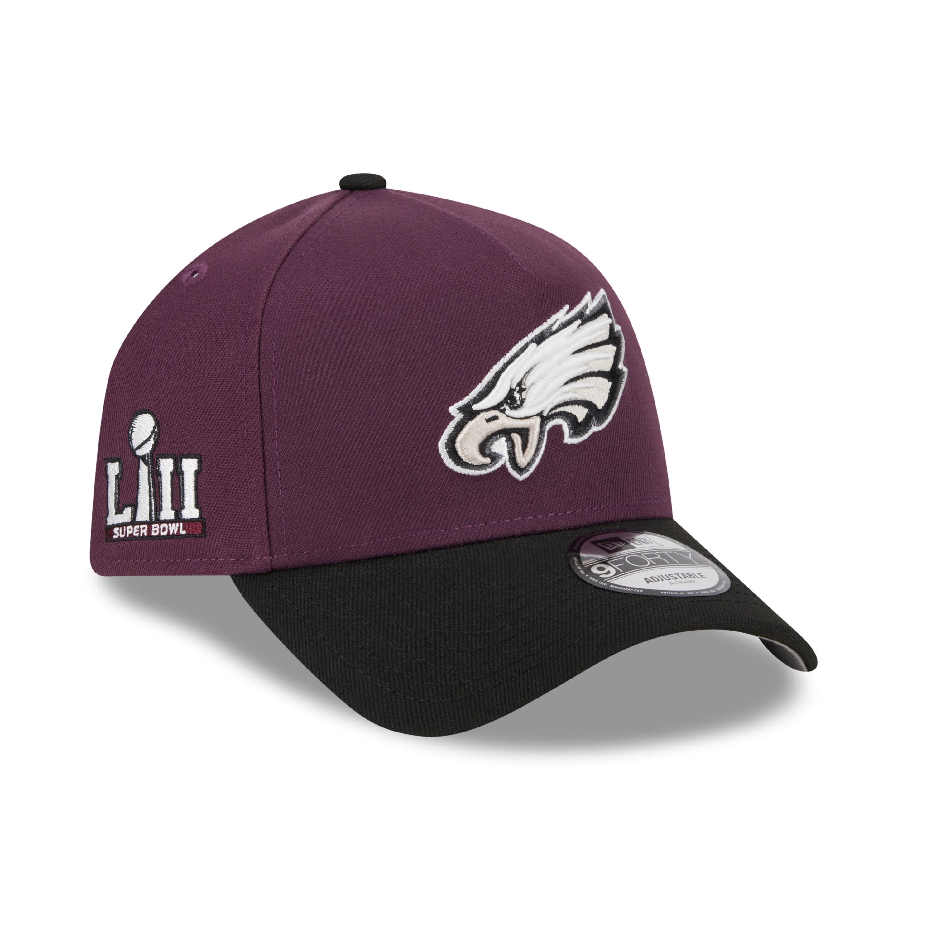 NEW ERA 9FORTY A-FRAME NFL PHILADELPHIA EAGLES SUPER BOWL LII TWO TONE / GREY UV SNAPBACK CAP