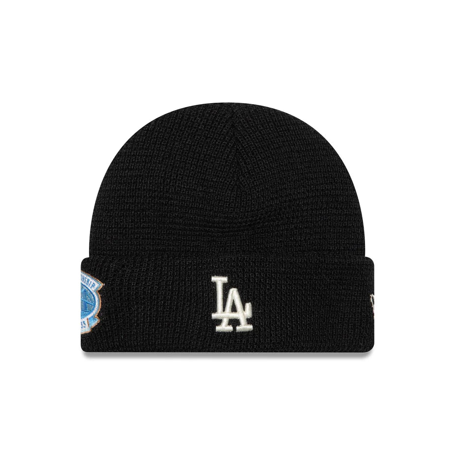 NEW ERA MLB LOS ANGELES DODGERS BLACK CUFF BEANIE KNIT