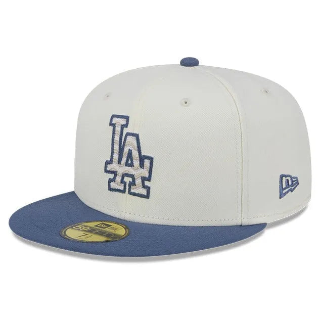 NEW ERA 59FIFTY MLB LOS ANGELES DODGERS WAVY CHAINSTITCH TWO TONE / GREY UV FITTED CAP