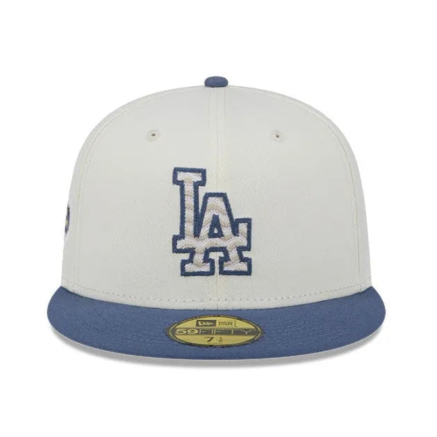 NEW ERA 59FIFTY MLB LOS ANGELES DODGERS WAVY CHAINSTITCH TWO TONE / GREY UV FITTED CAP