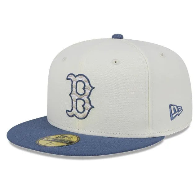 NEW ERA 59FIFTY MLB BOSTON RED SOX WAVY CHAINSTITCH TWO TONE / GREY UV FITTED CAP