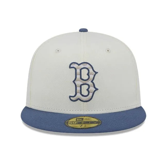 NEW ERA 59FIFTY MLB BOSTON RED SOX WAVY CHAINSTITCH TWO TONE / GREY UV FITTED CAP