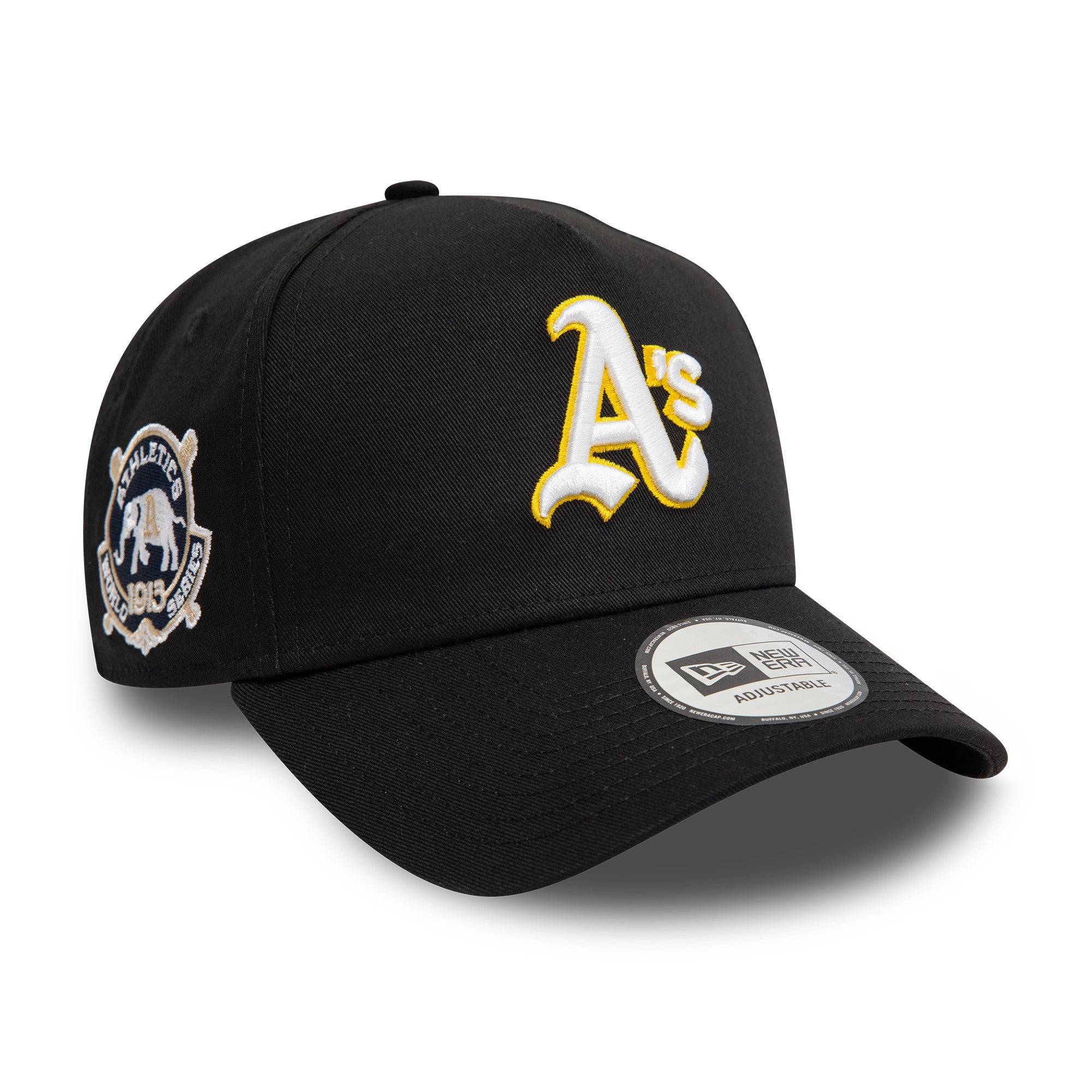 NEW ERA 9FORTY A-FRAME MLB OAKLAND ATHLETICS WORLD SERIES 1913 BLACK SNAPBACK CAP