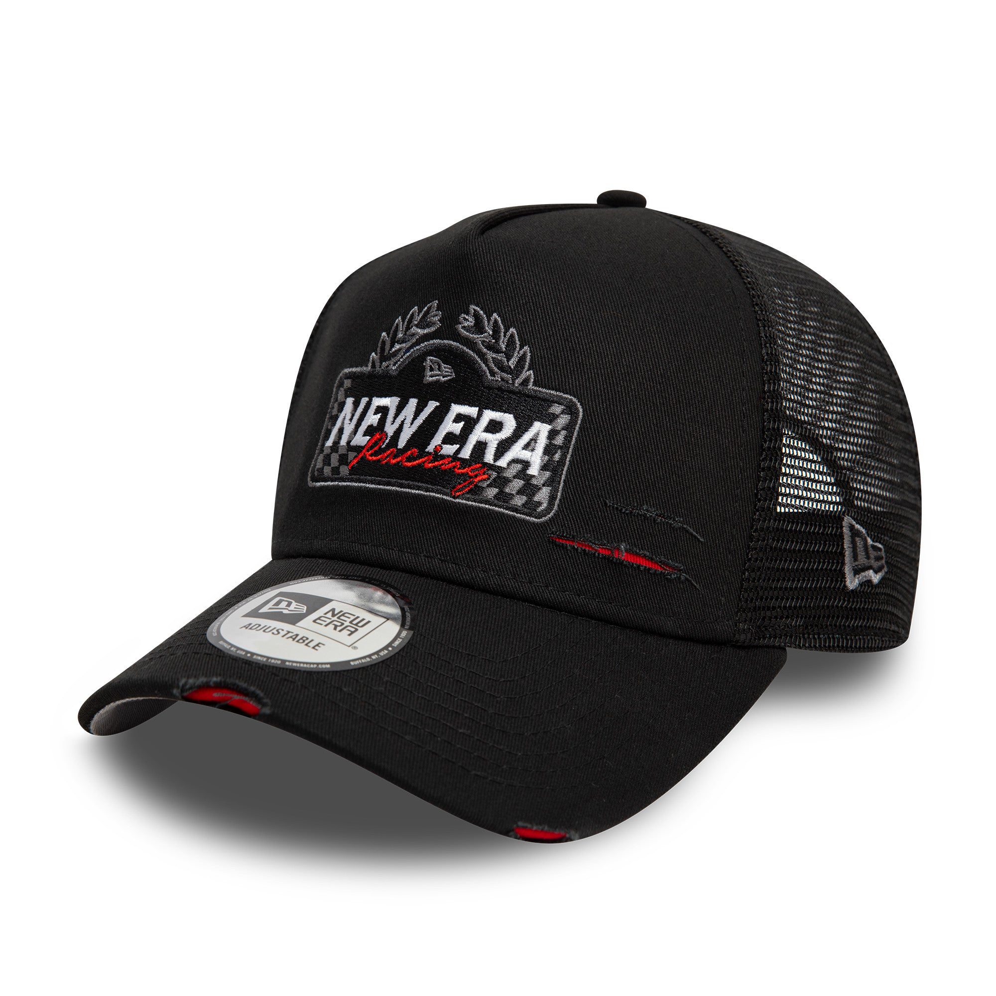 NEW ERA 9FORTY A-FRAME TRUCKER NEW ERA MOTORSPORT BLACK SNAPBACK CAP