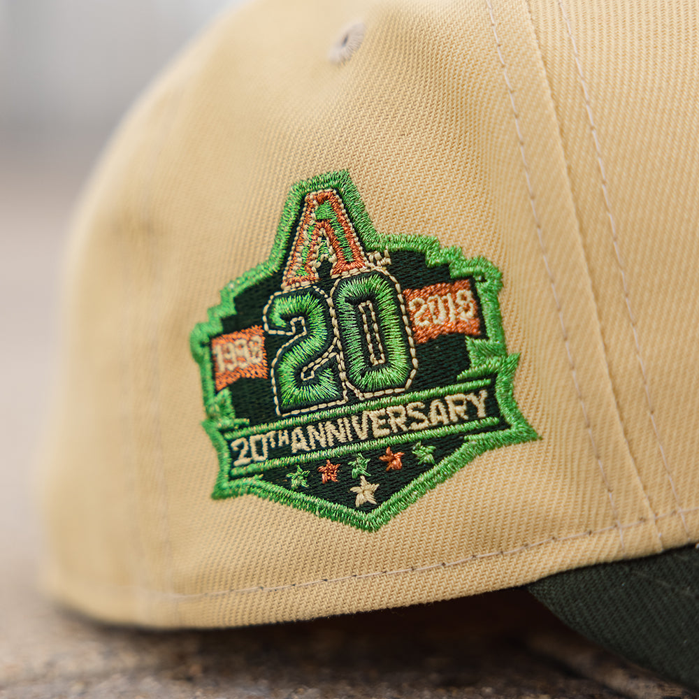 EXCLUSIVE NEW ERA 59FIFTY MLB ARIZONA DIAMONDBACKS 20TH ANNIVERSARY TWO  TONE / CAMEL UV FITTED CAP