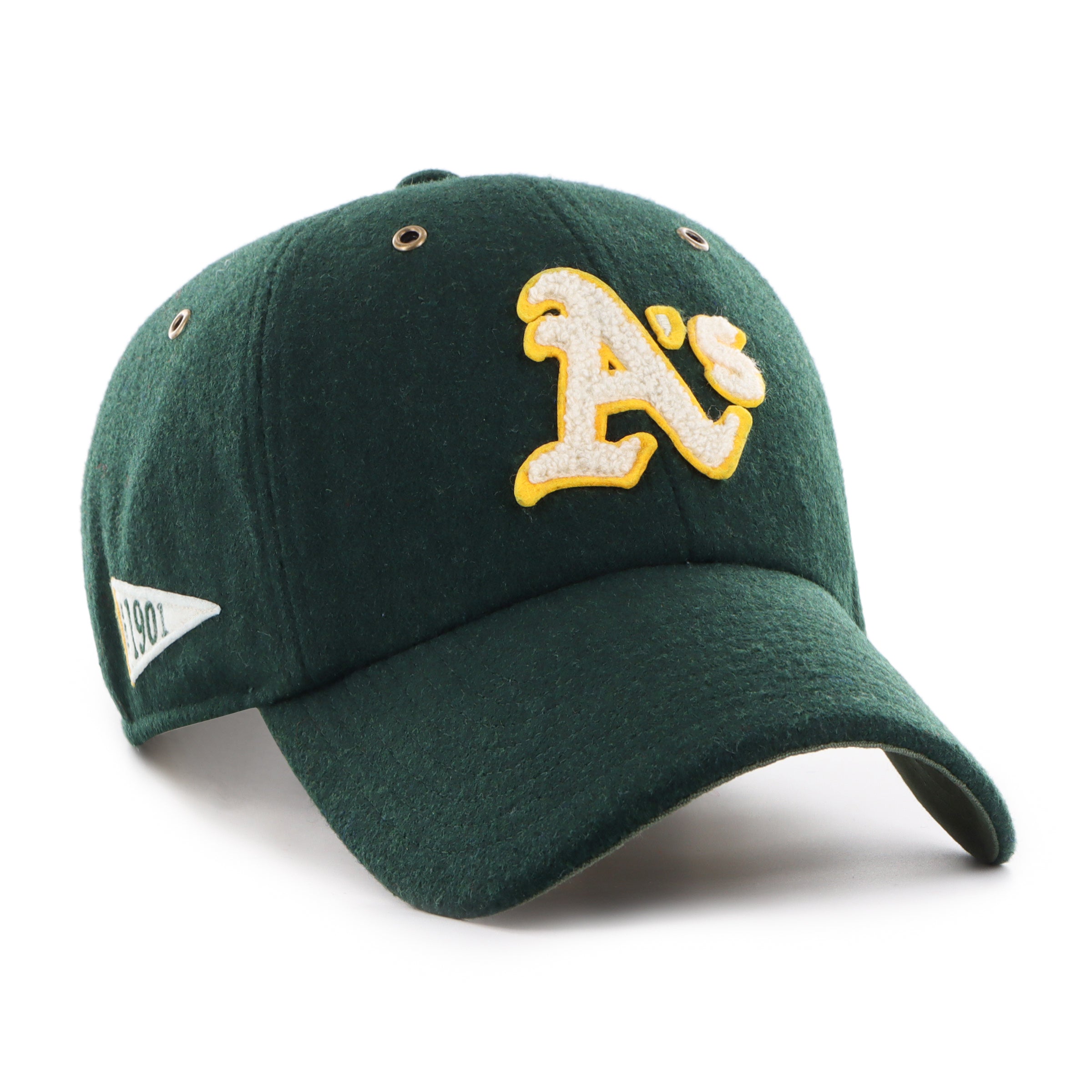 MLB OAKLAND ATHLETICS PENNANT '47 CLEAN UP DARK GREEN CAP