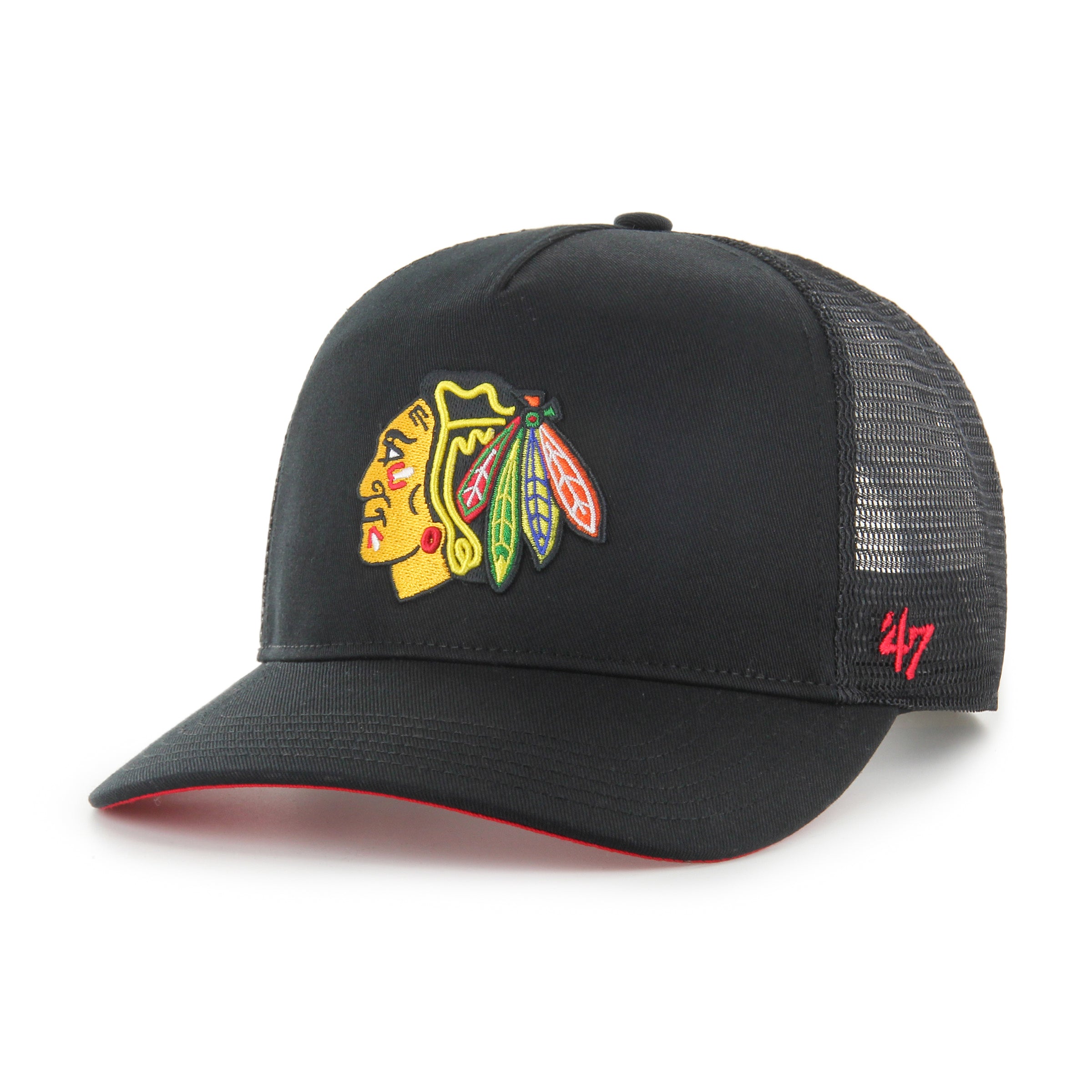 NHL CHICAGO BLACKHAWKS MESH '47 HITCH BLACK CAP