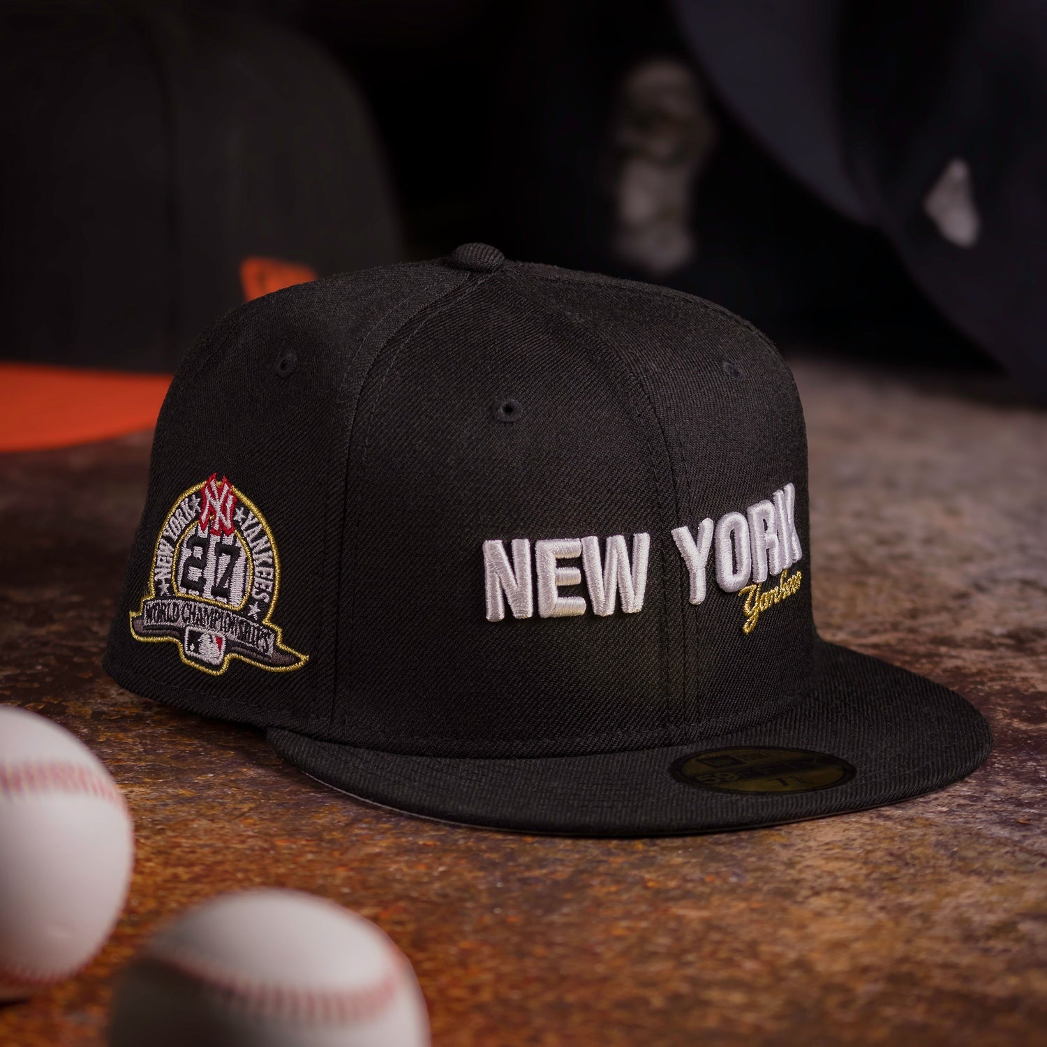 NEW ERA 59FIFTY MLB NEW YORK YANKEES 27X WORLD CHAMPIONSHIPS BLACK / GREY UV FITTED CAP