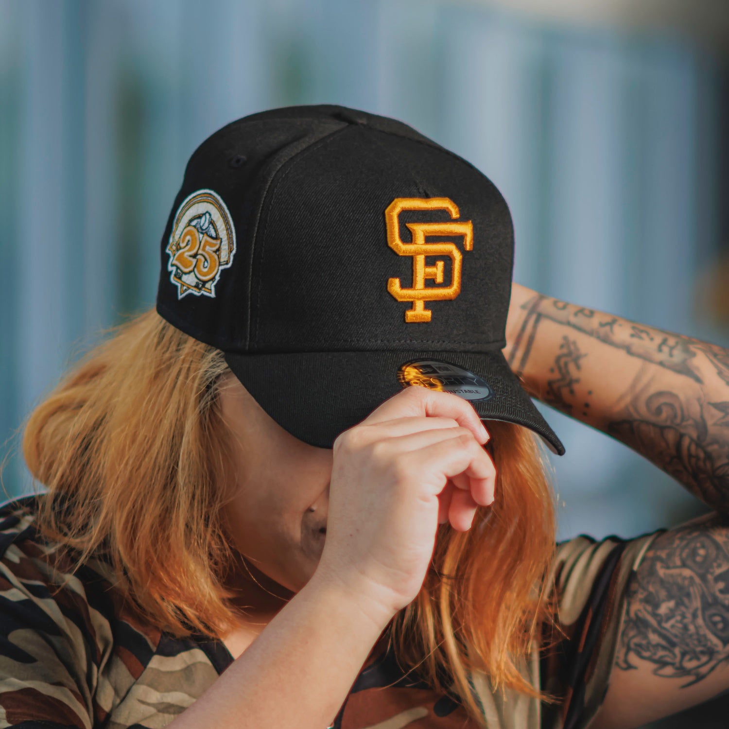 NEW ERA 9FORTY A-FRAME SAN FRANCISCO GIANTS 25TH ANNIVERSARY BLACK / GREY  UV SNAPBACK