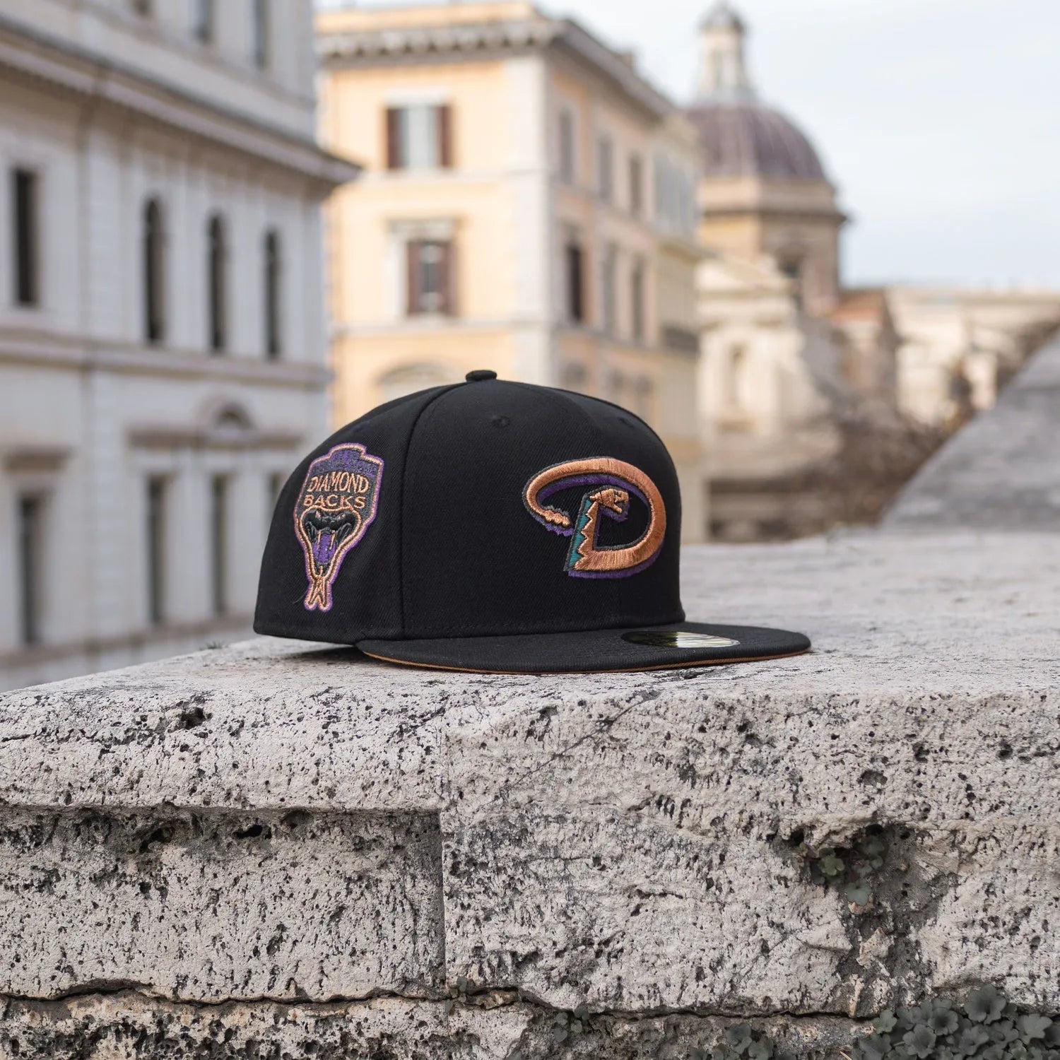 NEW ERA 59FIFTY MLB ARIZONA DIAMONDBACKS SATIN LINED BLACK/ BRONZE UV