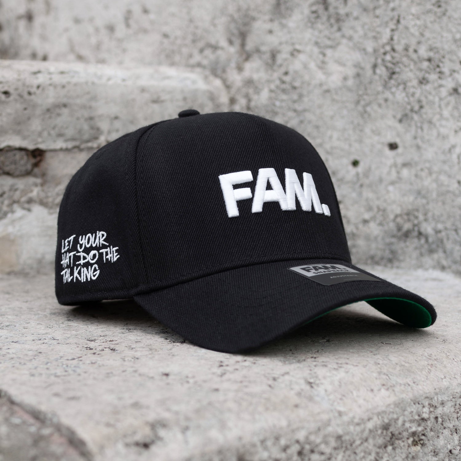 FAM.CAP CORE BLACK SNAPBACK /GREEN UV