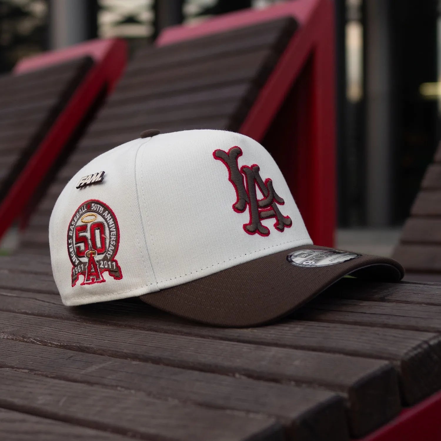 NEW ERA 9FORTY A-FRAME LOS ANGELES ANGELS 50TH ANNIVERSARY TWO TONE / GREY UV SNAPBACK