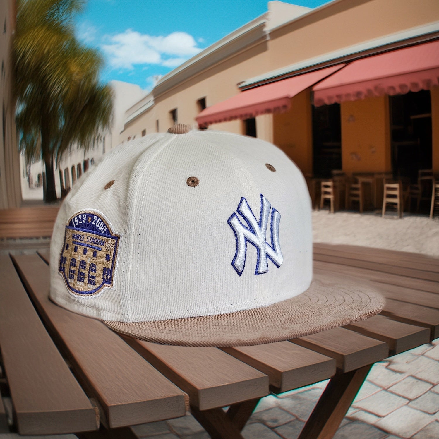NEW ERA 59FIFTY MLB NEW YORK YANKEES YANKEE STADIUM TWO TONE MICRO CORD / GREY UV FITTED CAP