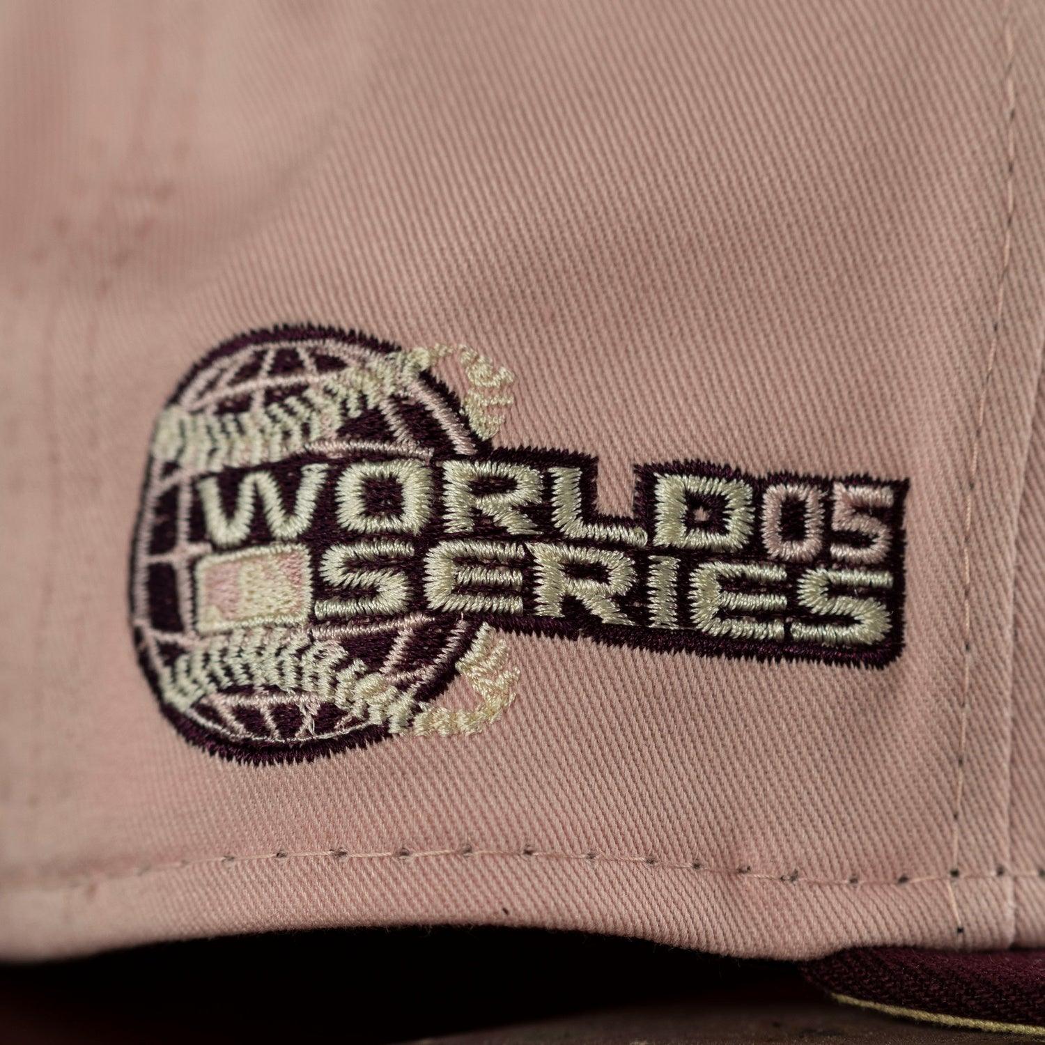 HOUSTON ASTRO 2005 WORLD SERIES BLACK PINK BRIM NEW ERA FITTED HAT