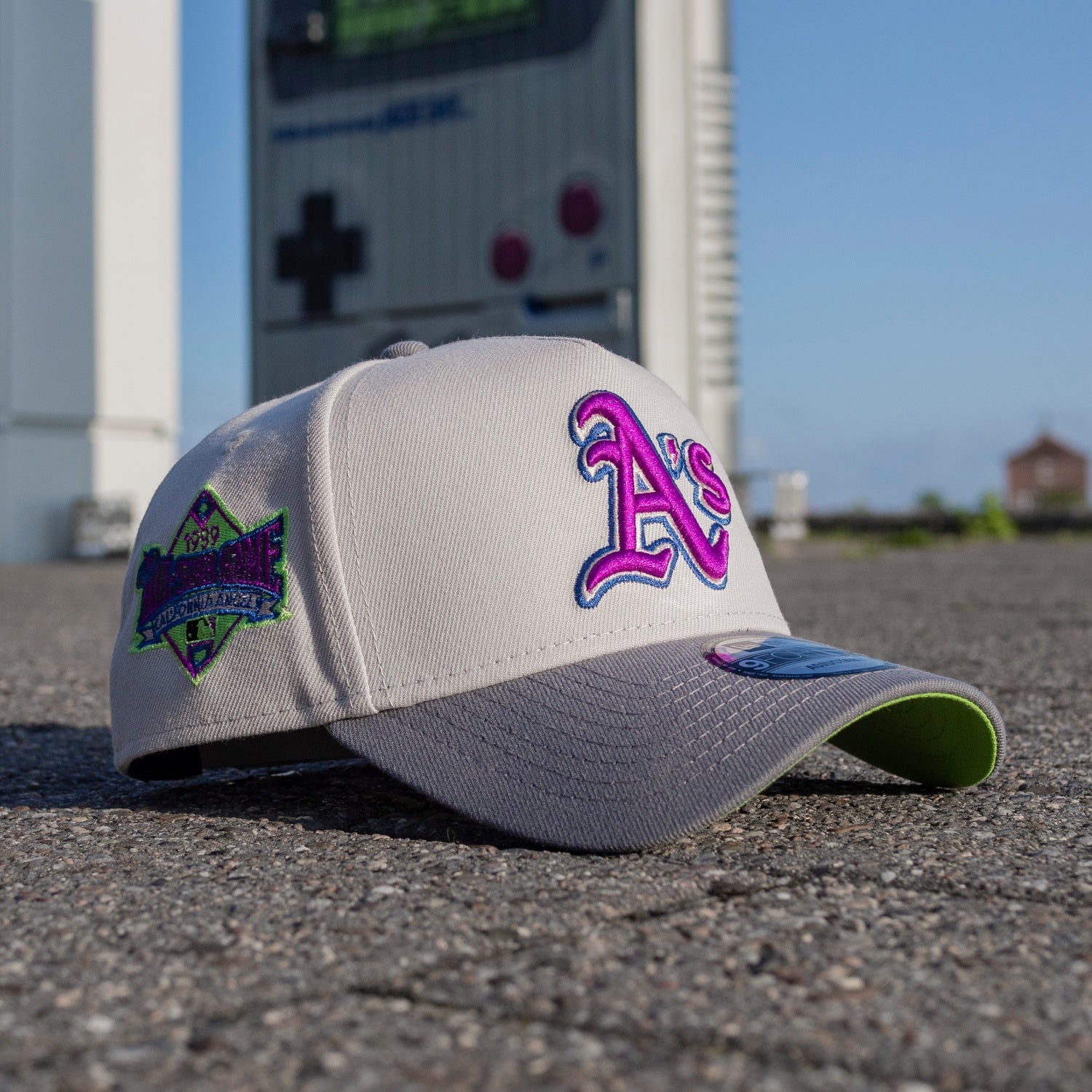 NEW ERA 9FORTY A-FRAME OAKLAND ATHLETICS ALL STAR GAME 1989 TWO TONE / ACTION GREEN UV SNAPBACK