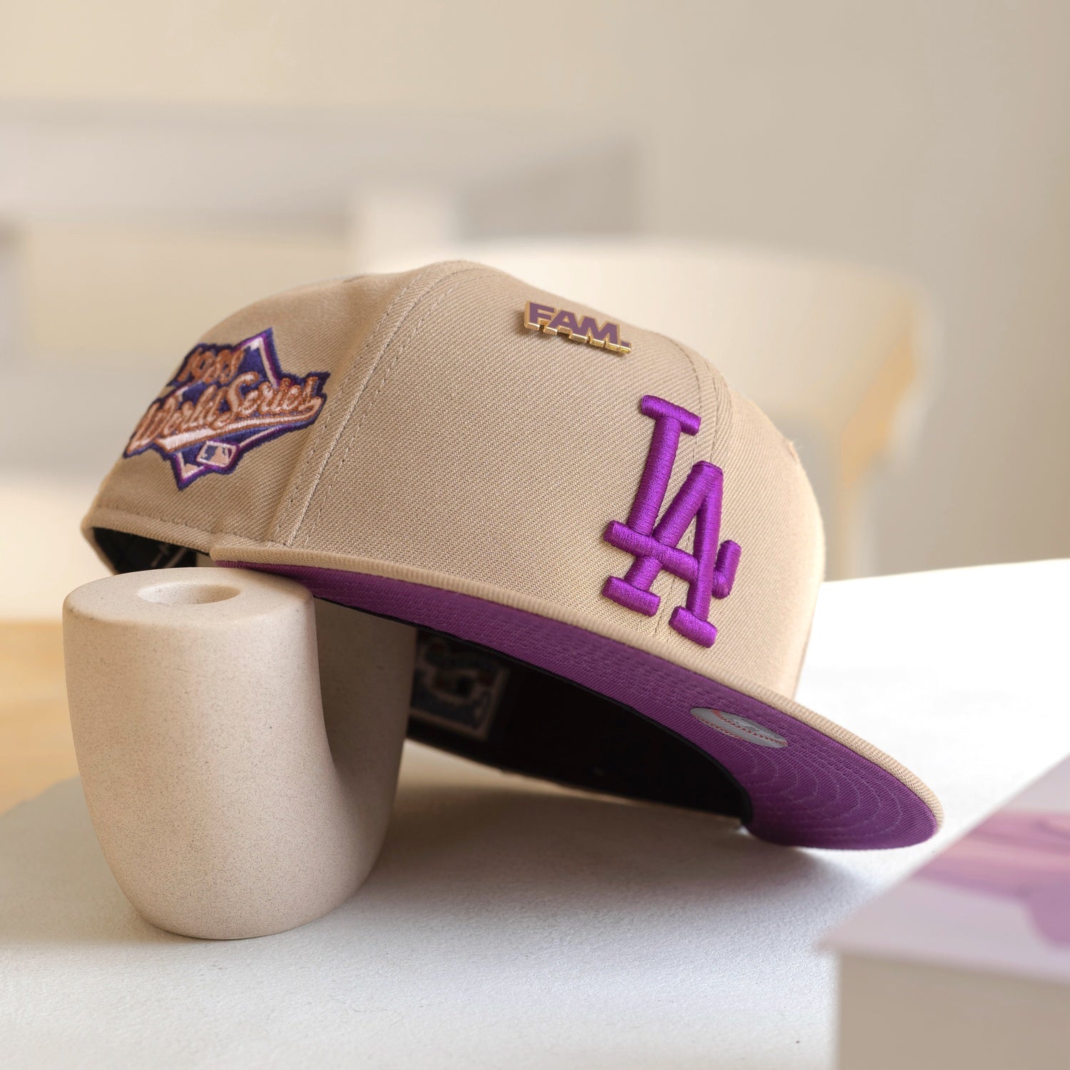 NEW ERA 59FIFTY MLB LOS ANGELES DODGERS WORLD SERIES 1988 CAMEL / SPARKLING GRAPE UV FITTED CAP