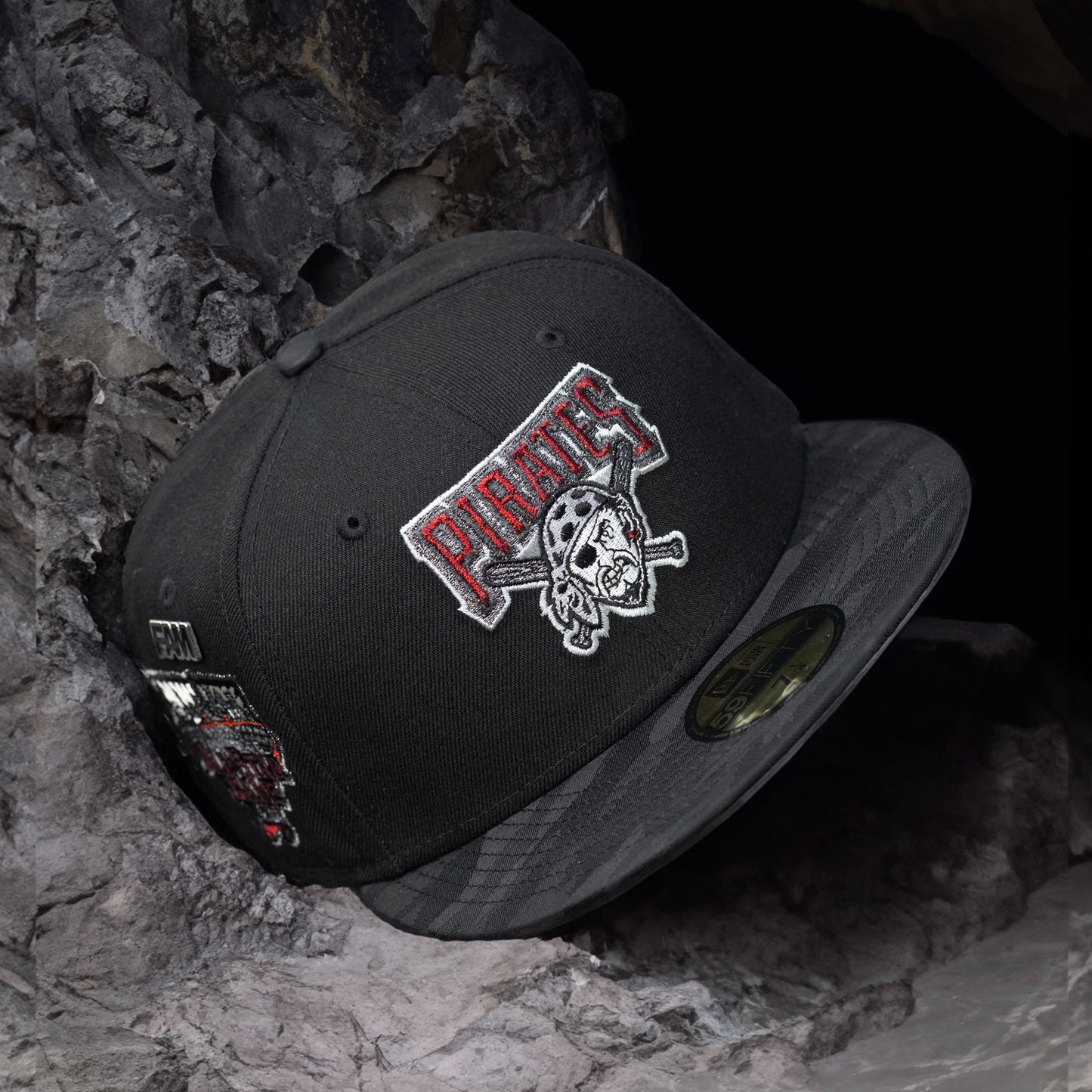 Atlanta Braves New Era Custom 59FIFTY Black UV Logos Patch Fitted Hat, 7 7/8 / Black