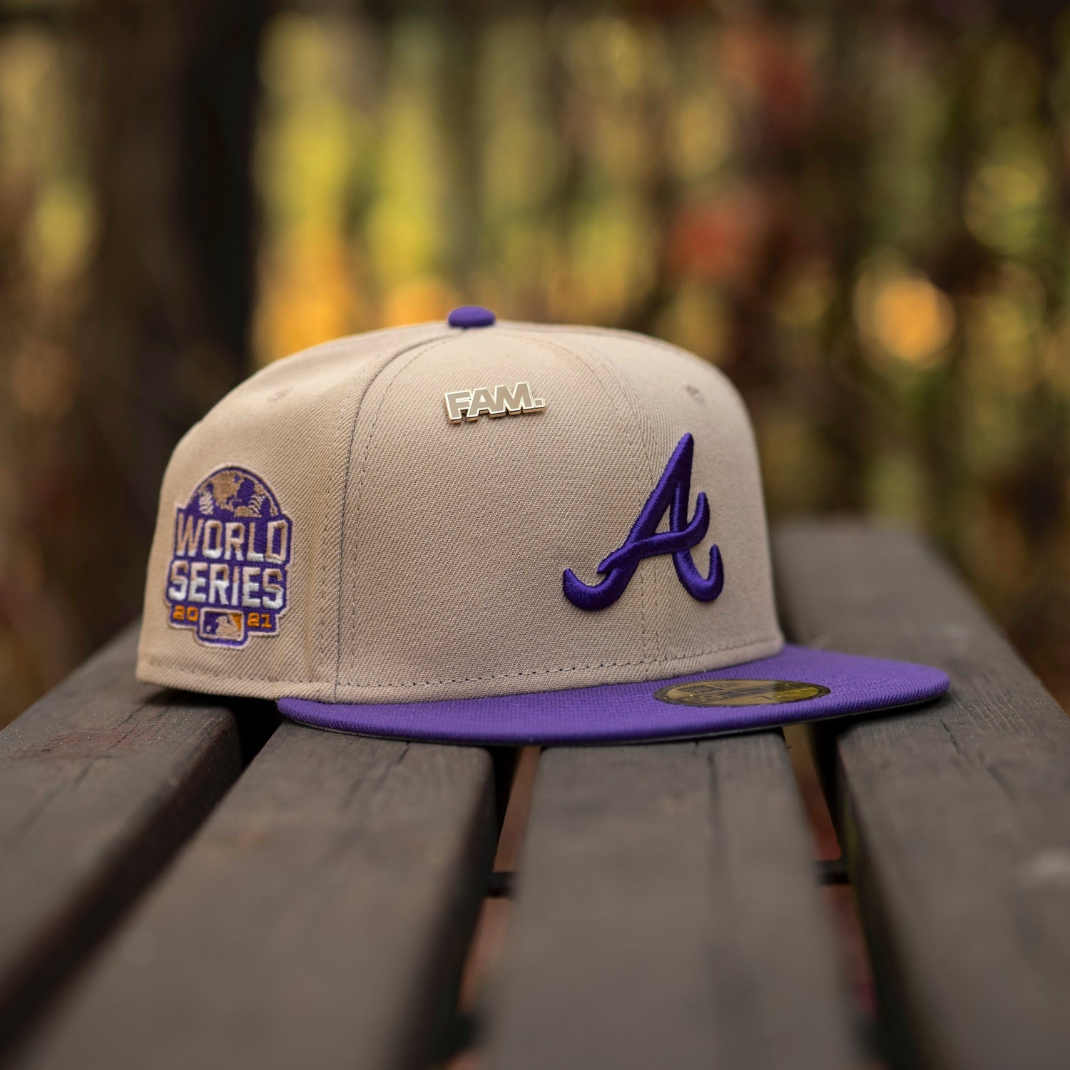 NEW ERA 59FIFTY MLB ATLANTA BRAVES WORLD SERIES 2021 TWO TONE / GREY UV FITTED CAP