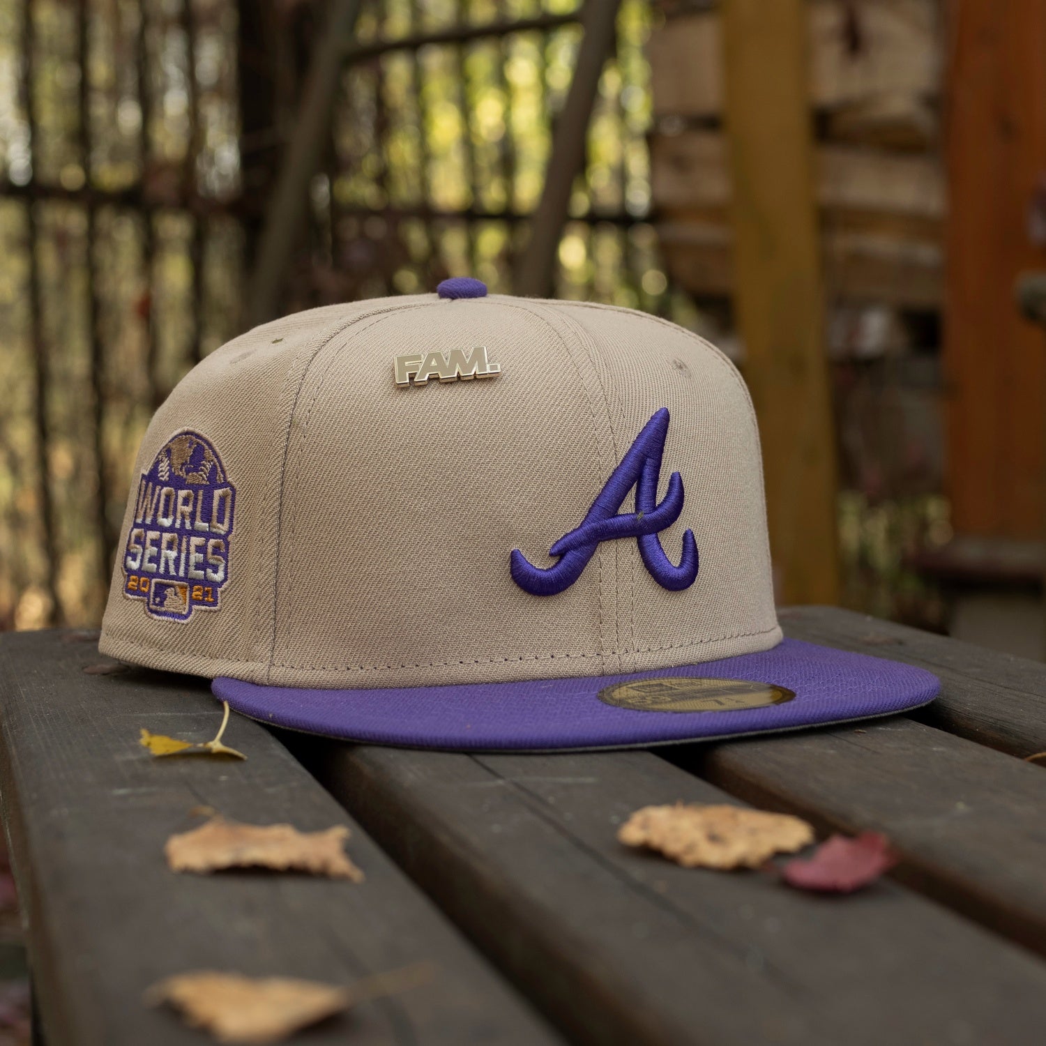 NEW ERA 59FIFTY MLB ATLANTA BRAVES WORLD SERIES 2021 TWO TONE / GREY UV FITTED CAP