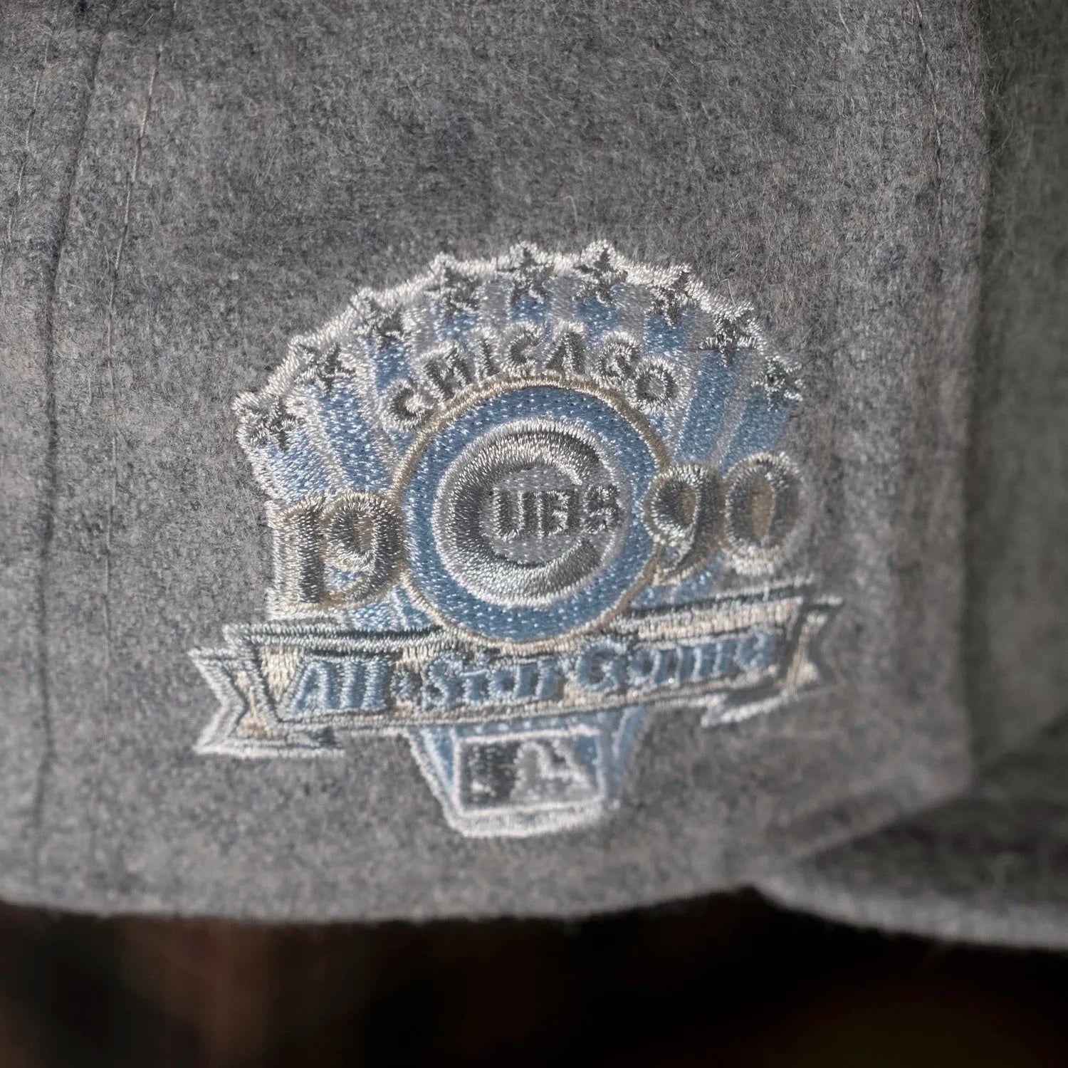 EXCLUSIVE NEW ERA 59FIFTY MLB CHICAGO CUBS ALL STAR GAME 1990 MELTON GREY / SOFT YELLOW UV FITTED CAP