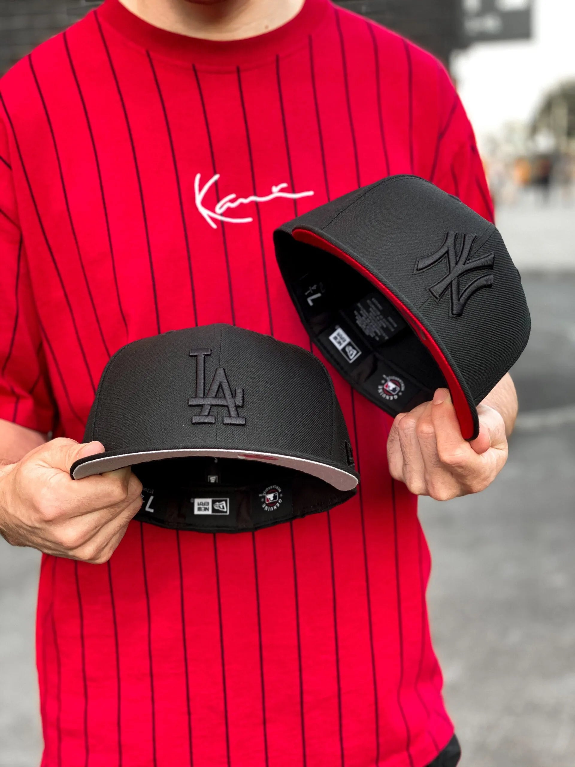 EXCLUSIVE 59FIFTY MLB NEW YORK YANKEES BLACK/RED UNDERBRIM