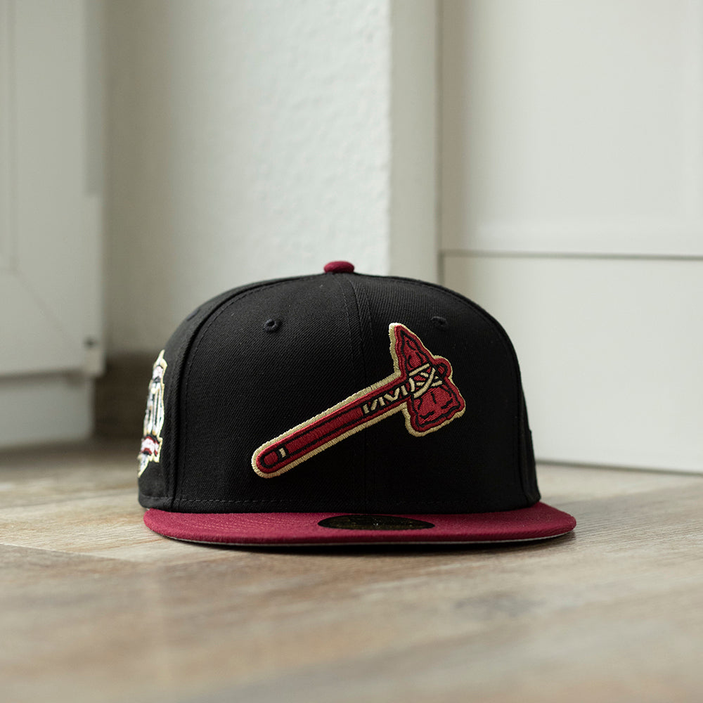 Atlanta Braves New Era 150th Anniversary Color Fam Lava Red Undervisor  59FIFTY Fitted Hat - Maroon