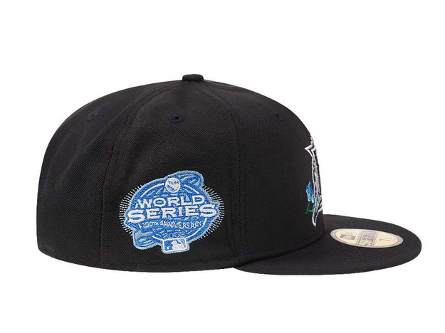 Florida Marlins COOPERSTOWN SIDE-BLOOM Black Fitted Hat