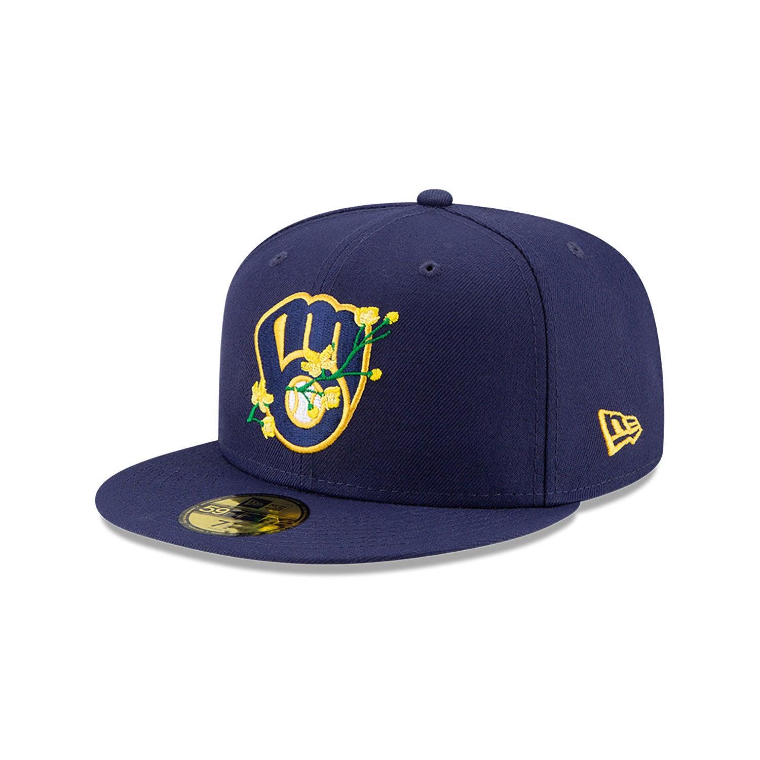 Official New Era Milwaukee Brewers MLB City Connect Light Navy 39THIRTY  Stretch Fit Cap B5337_264 B5337_264