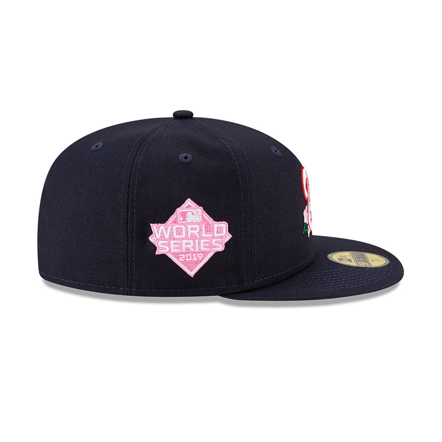 NEW ERA 59FIFTY MLB WASHINGTON NATIONALS SIDE PATCH BLOOM NAVY / PINK UV  FITTED CAP