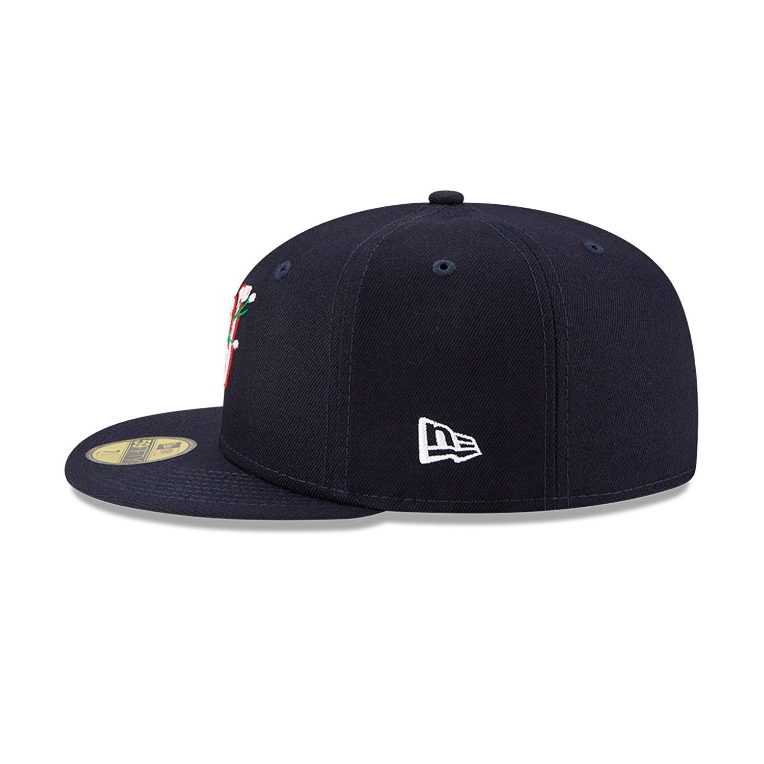 NEW ERA 59FIFTY MLB WASHINGTON NATIONALS SIDE PATCH BLOOM NAVY / PINK UV  FITTED CAP