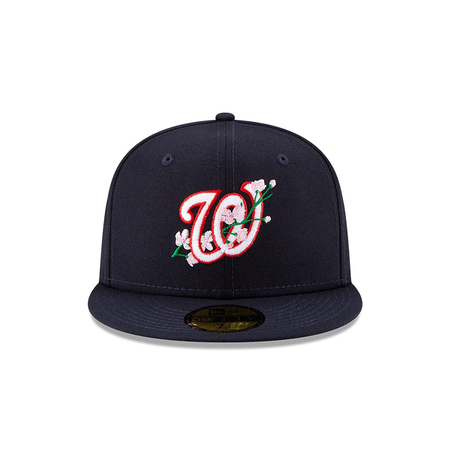 NEW ERA 59FIFTY MLB WASHINGTON NATIONALS SIDE PATCH BLOOM NAVY / PINK UV  FITTED CAP